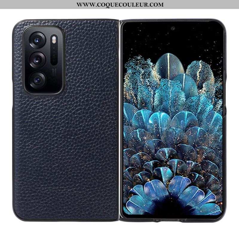 Coque Oppo Find N Véritable Cuir litchi Design