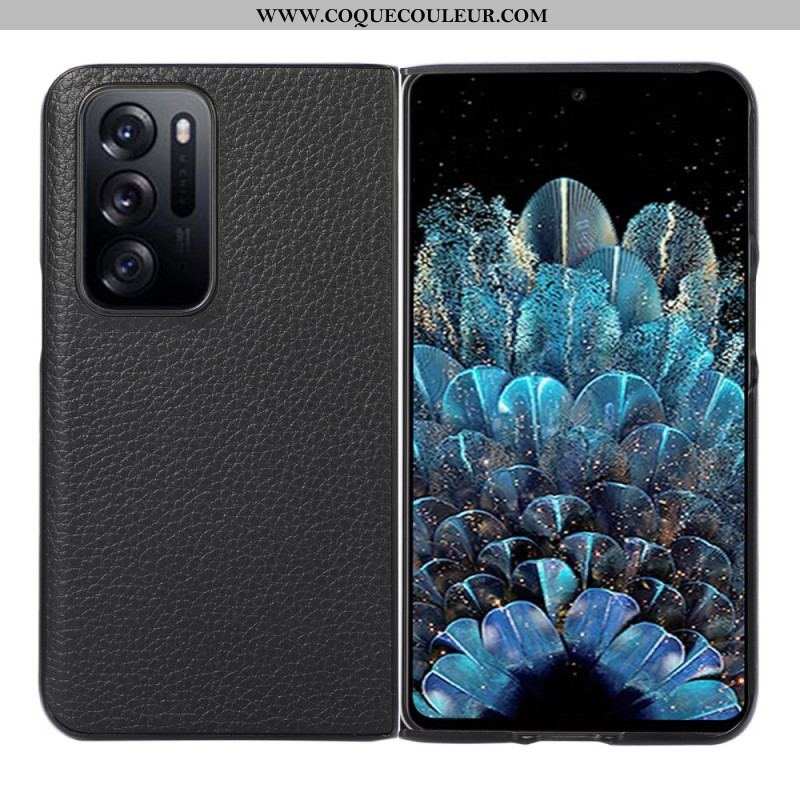 Coque Oppo Find N Véritable Cuir litchi Design