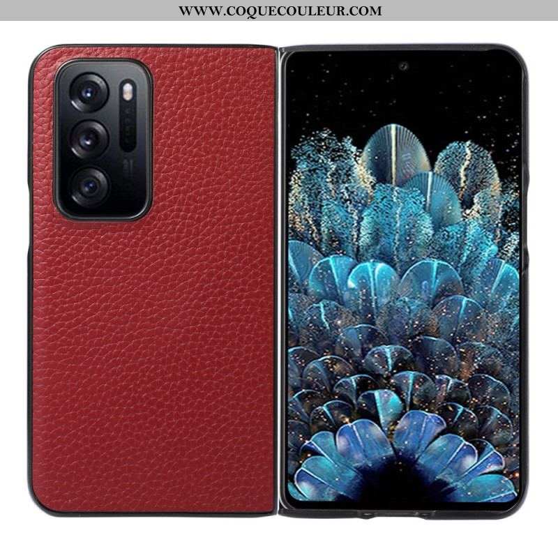 Coque Oppo Find N Véritable Cuir litchi Design