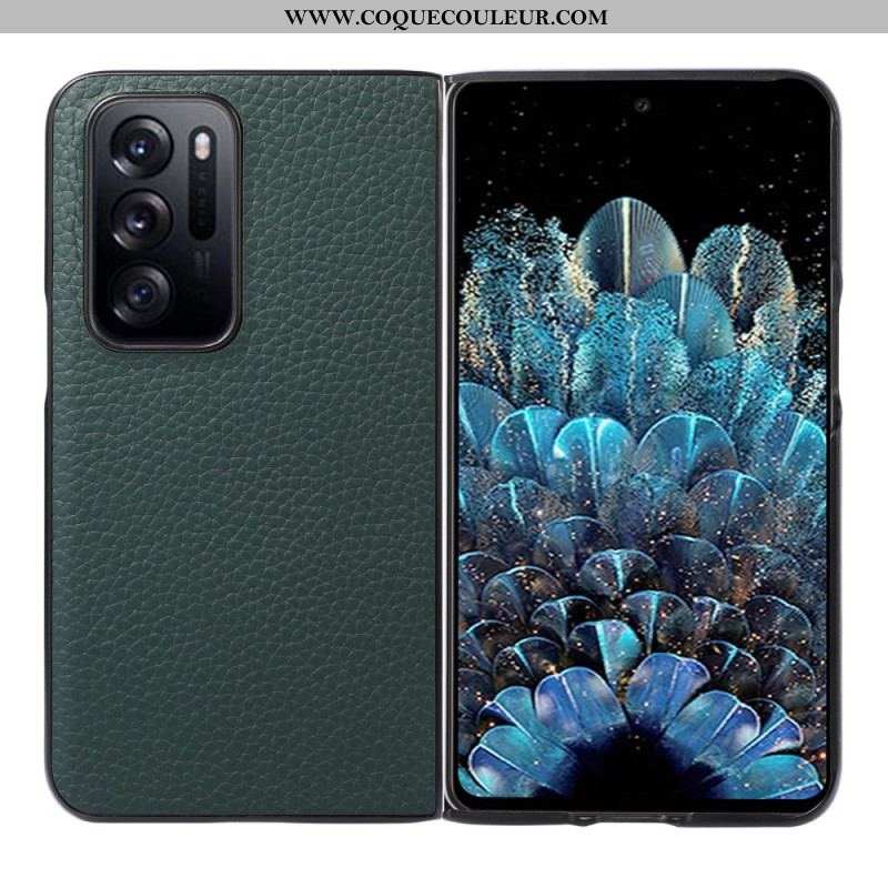 Coque Oppo Find N Véritable Cuir litchi Design