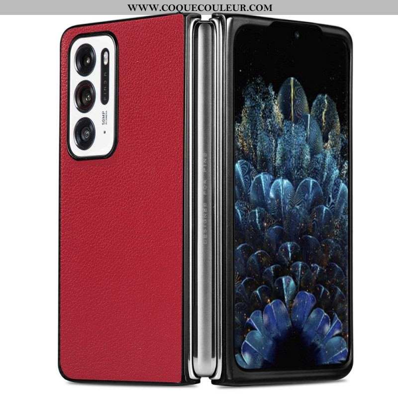 Coque Oppo Find N Effet Cuir Litchi