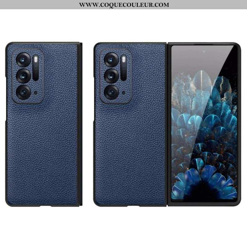 Coque Oppo Find N Véritable Cuir litchi Premium