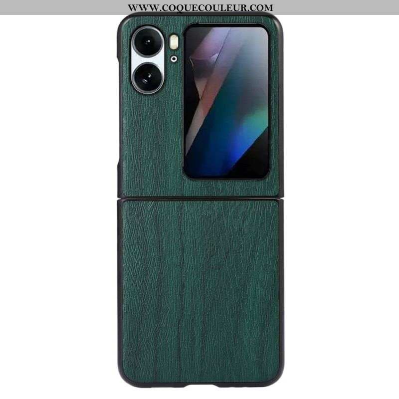 Coque Oppo Find N2 Flip Style Cuir Effet Bois