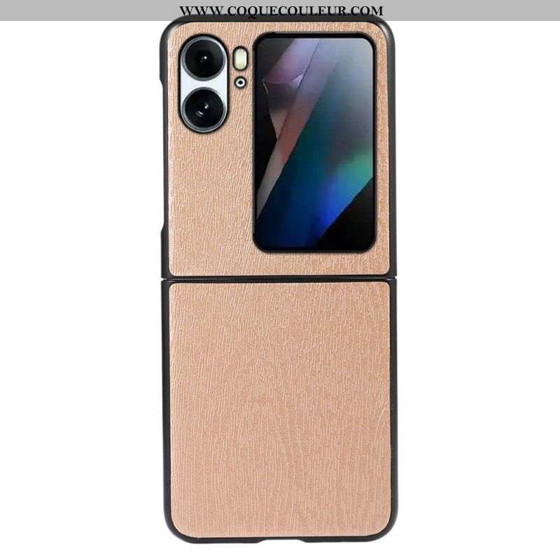 Coque Oppo Find N2 Flip Style Cuir Effet Bois