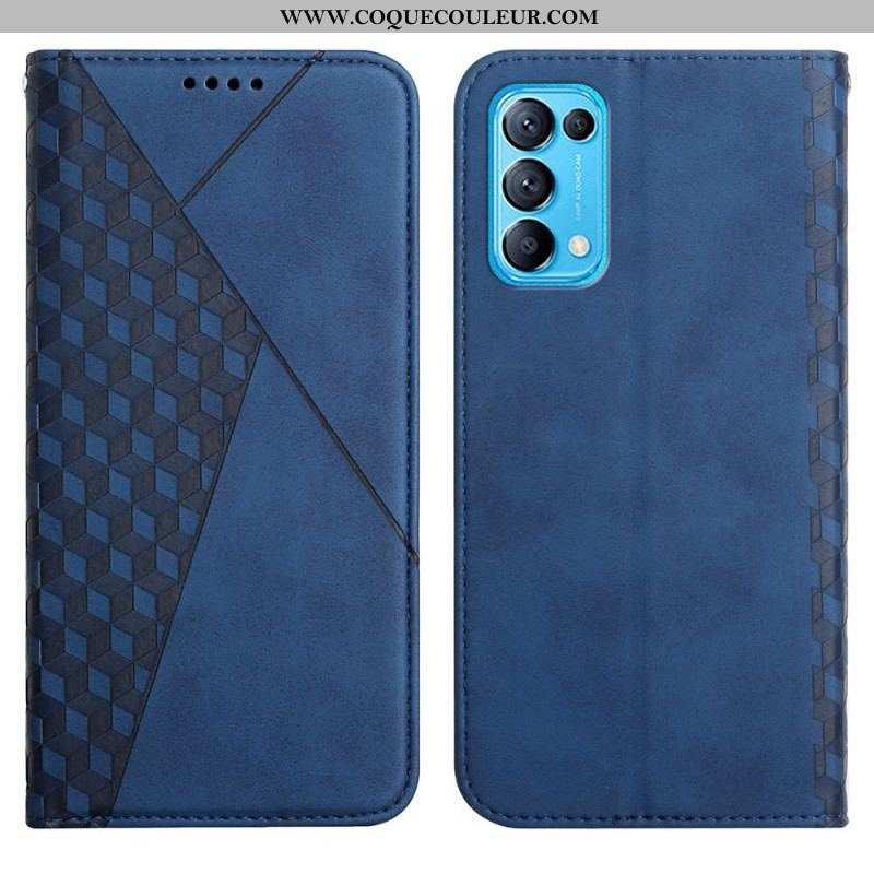 Flip Cover Oppo Find X3 Lite Effet Cuir Géo