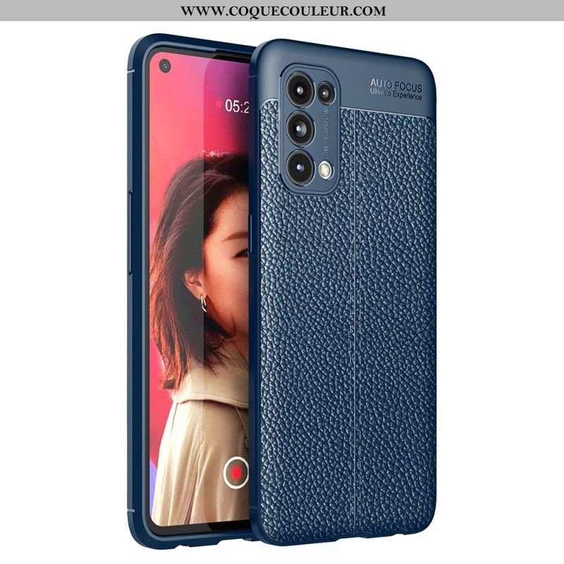 Coque Oppo Find X3 Lite Effet Cuir Litchi Double Line