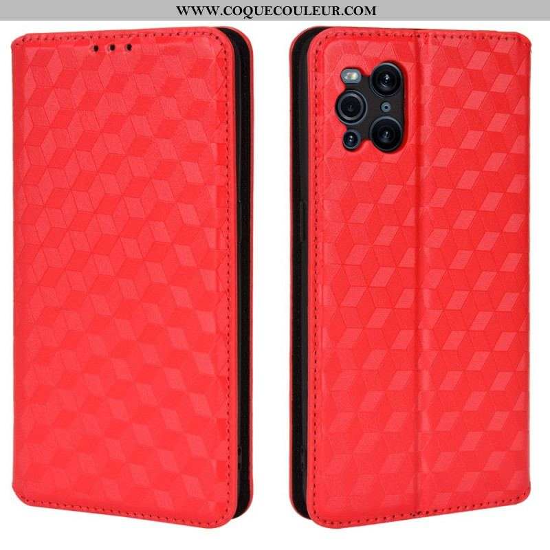 Flip Cover Oppo Find X3 / X3 Pro Effet Cuir Diamant