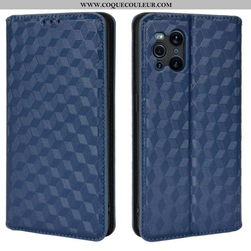 Flip Cover Oppo Find X3 / X3 Pro Effet Cuir Diamant