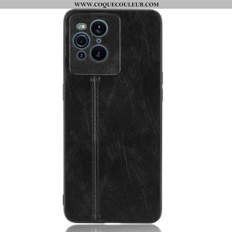 Coque Oppo Find X3 / X3 Pro Effet Cuir Couture