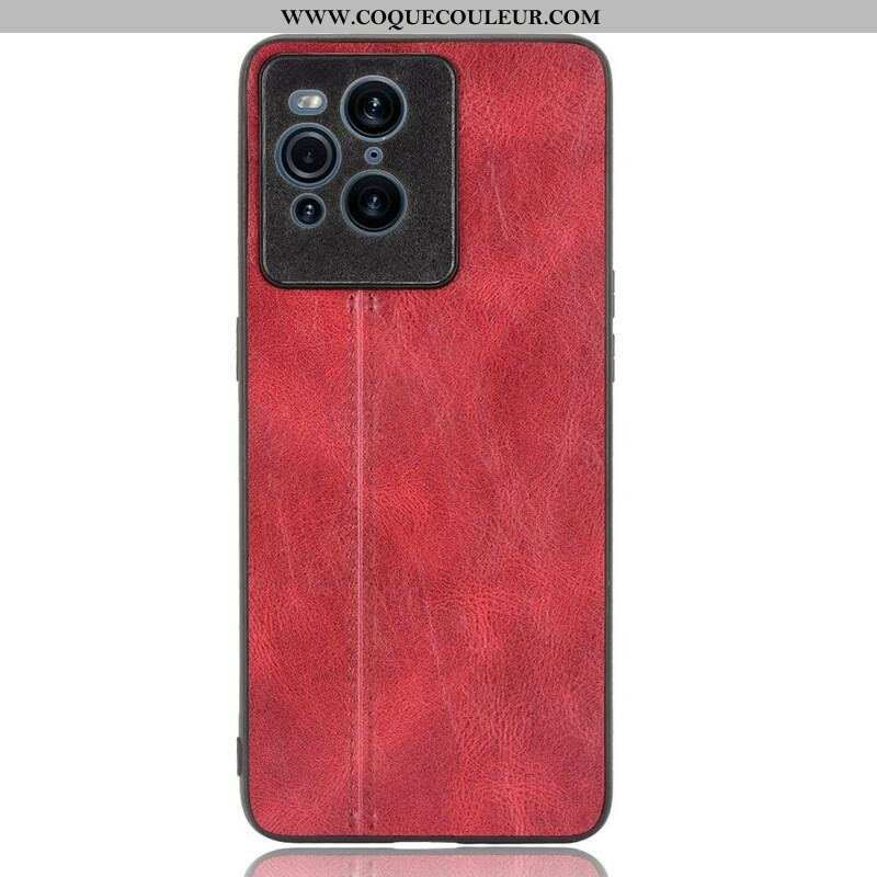 Coque Oppo Find X3 / X3 Pro Effet Cuir Couture