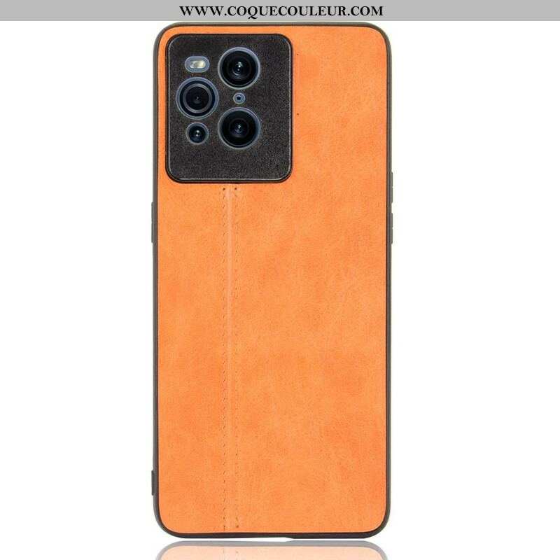 Coque Oppo Find X3 / X3 Pro Effet Cuir Couture