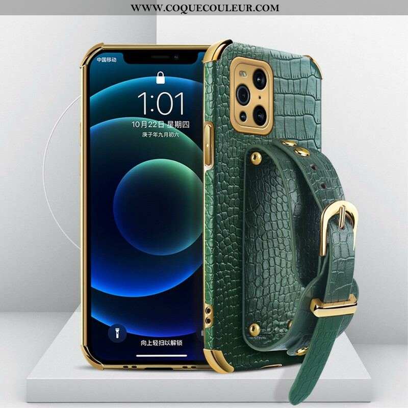 Coque Oppo Find X3 / X3 Pro Croco Bracelet