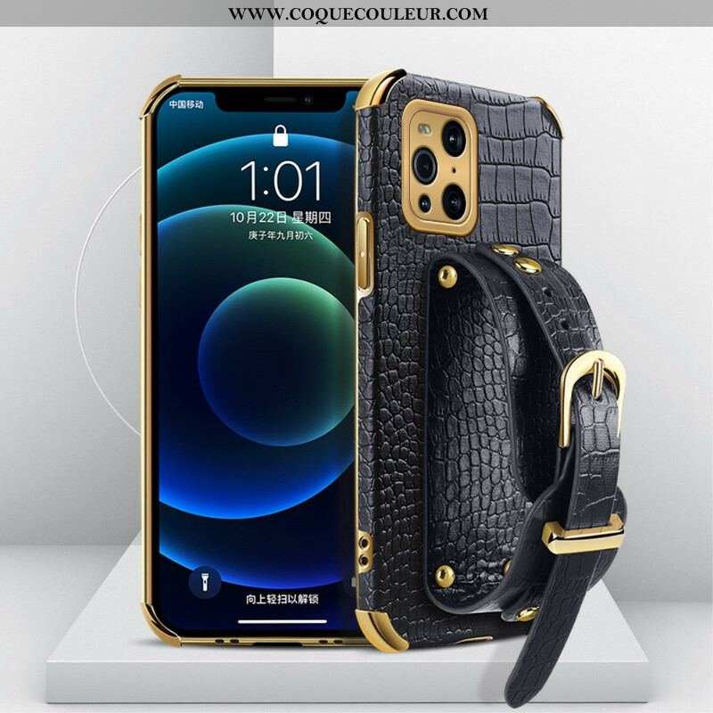 Coque Oppo Find X3 / X3 Pro Croco Bracelet