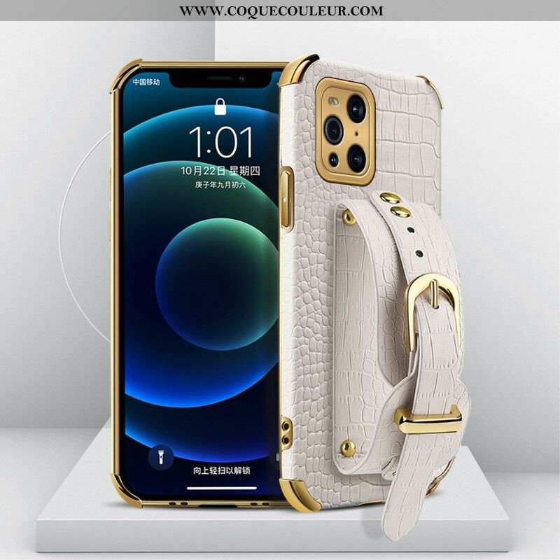 Coque Oppo Find X3 / X3 Pro Croco Bracelet