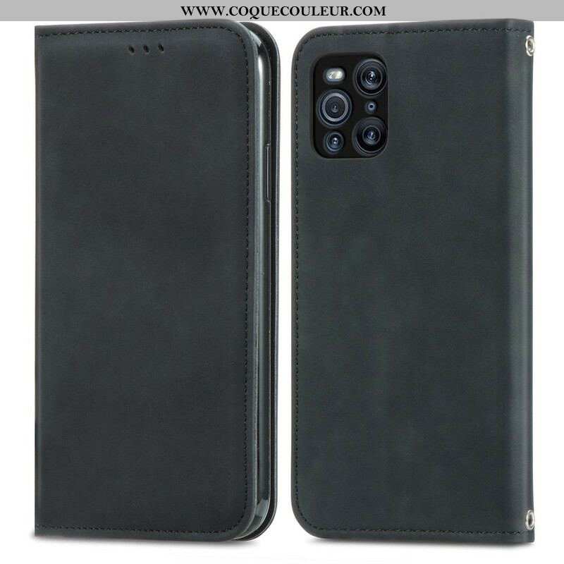 Flip Cover Oppo Find X3 / X3 Pro Simili Cuir Vintage