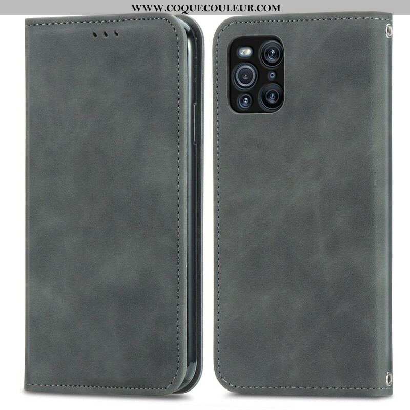 Flip Cover Oppo Find X3 / X3 Pro Simili Cuir Vintage