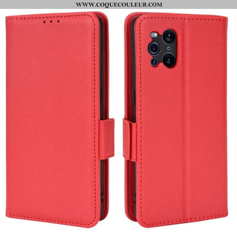 Housse Oppo Find X3 / X3 Pro Rabat Double Litchi New Colors