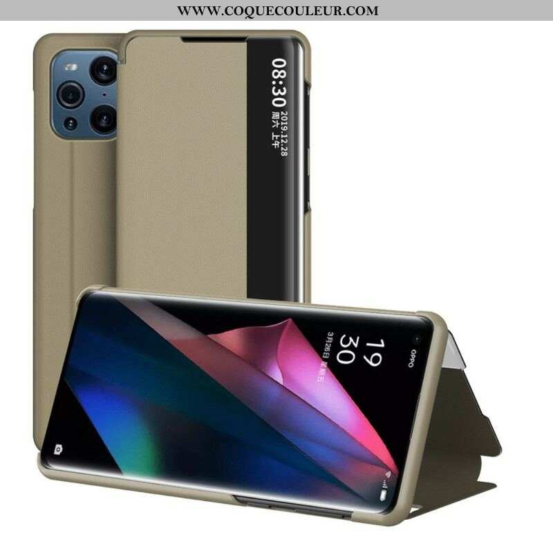 View Cover Oppo Find X3 / X3 Pro Simili Cuir Texturé