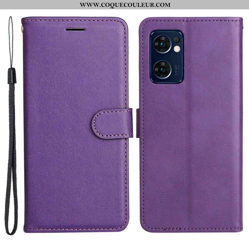 Housse Oppo Find X5 Lite Unie à Lanière