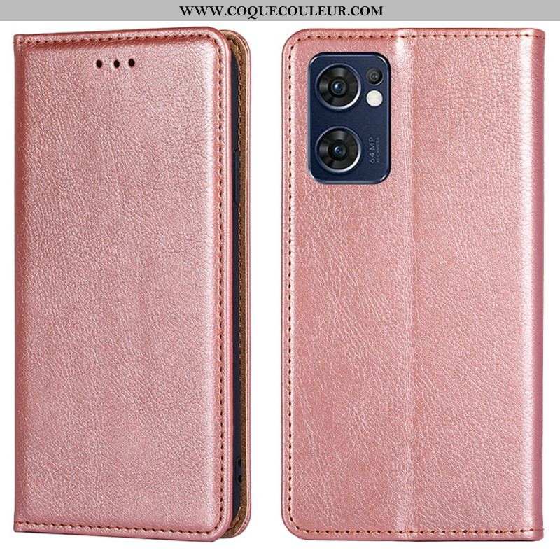 Flip Cover Oppo Find X5 Lite Simili Cuir Coutures