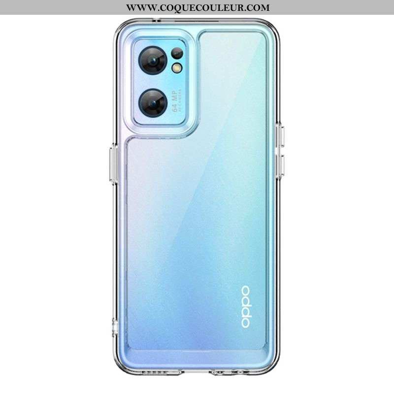 Coque Oppo Find X5 Lite Hybride Rebords Colorés Transparents