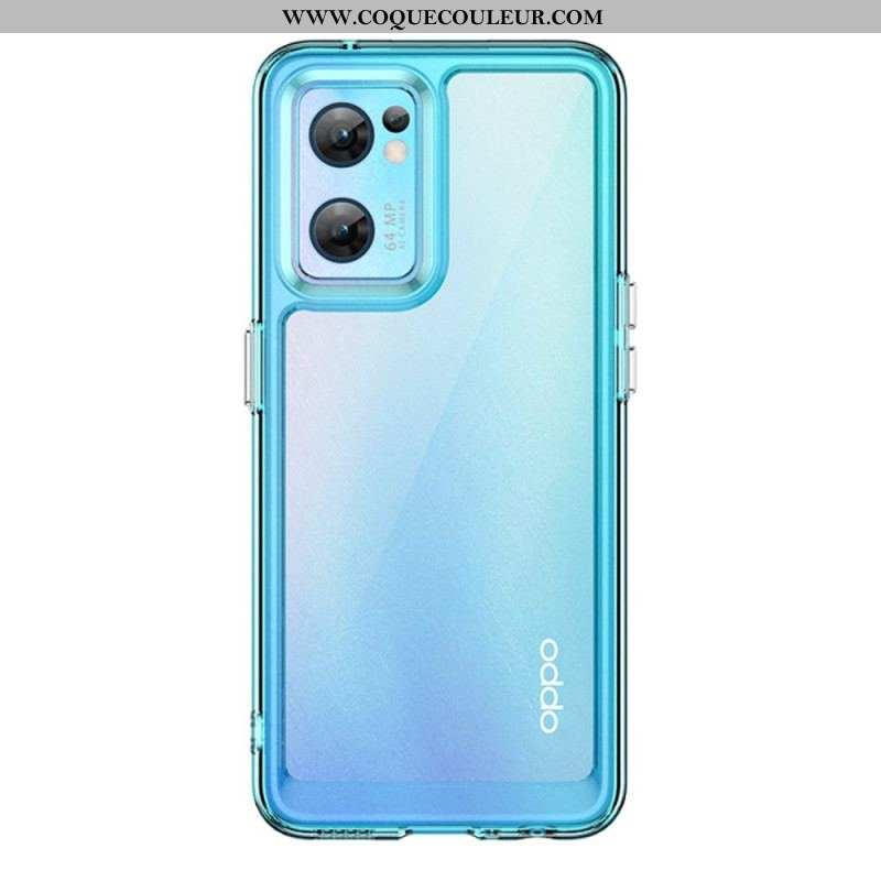 Coque Oppo Find X5 Lite Hybride Rebords Colorés Transparents