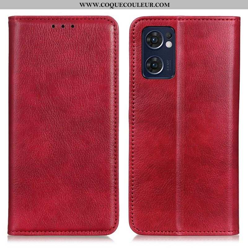 Flip Cover Oppo Find X5 Lite Cuir Litchi Fendu