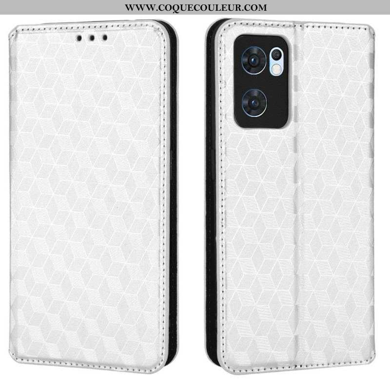 Flip Cover Oppo Find X5 Lite Effet Cuir Diamant