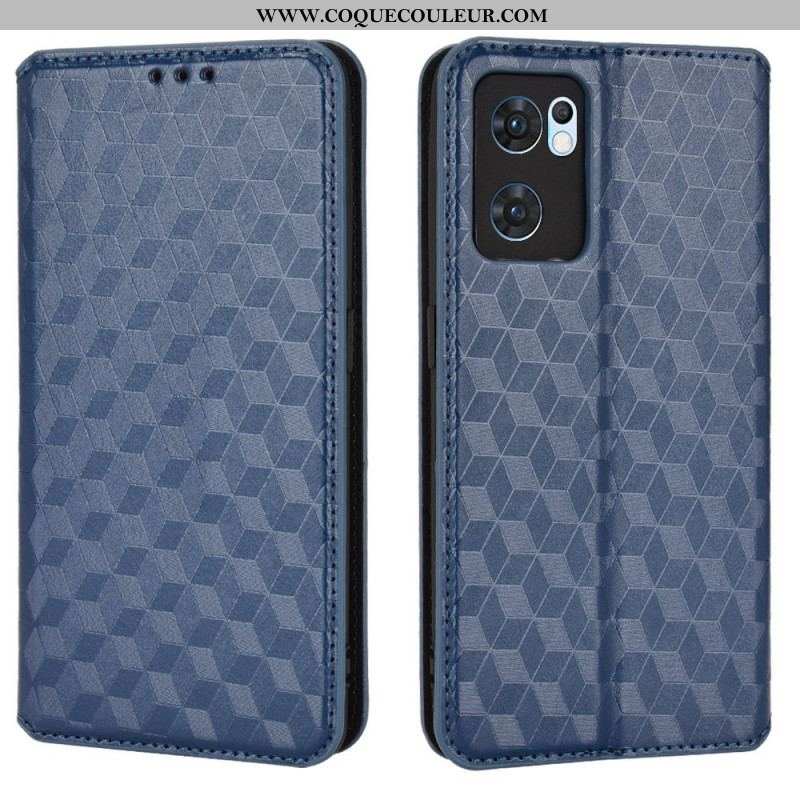 Flip Cover Oppo Find X5 Lite Effet Cuir Diamant