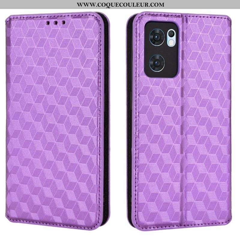 Flip Cover Oppo Find X5 Lite Effet Cuir Diamant