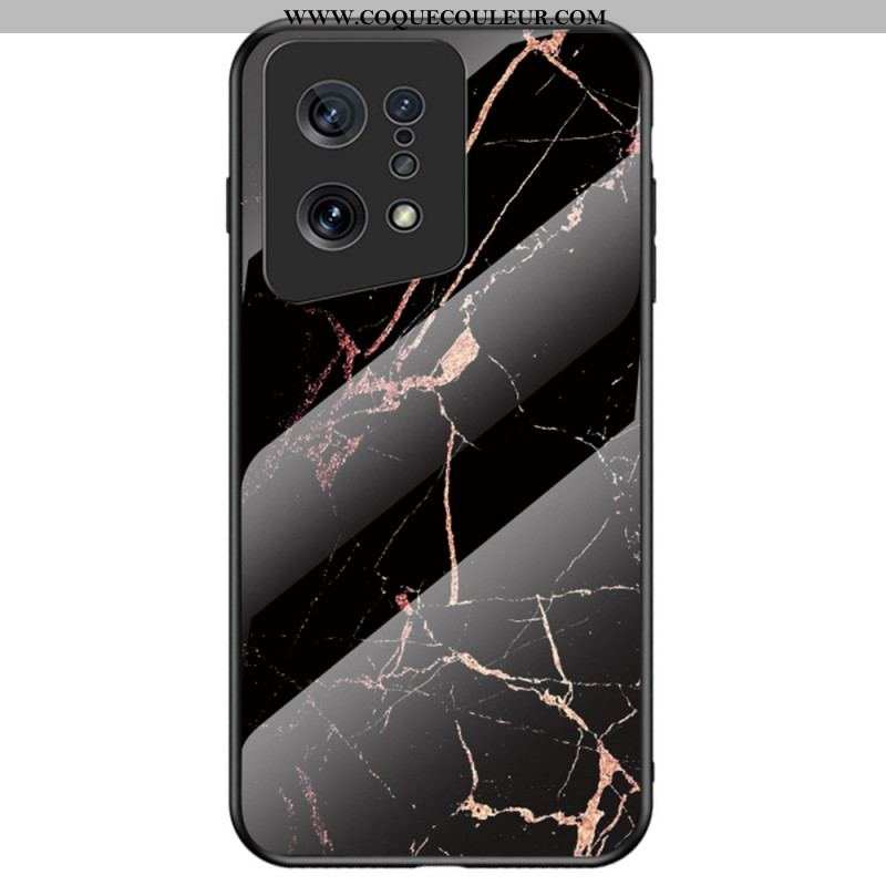 Coque Oppo Find X5 Verre Trempé Marbre Colorés