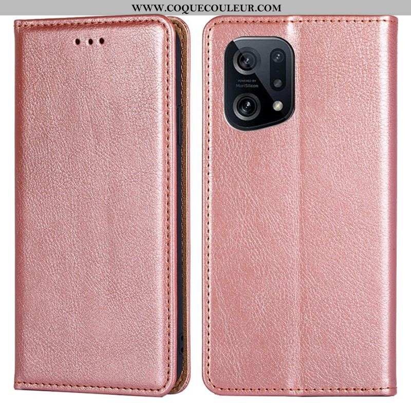 Flip Cover Oppo Find X5 Solid Color