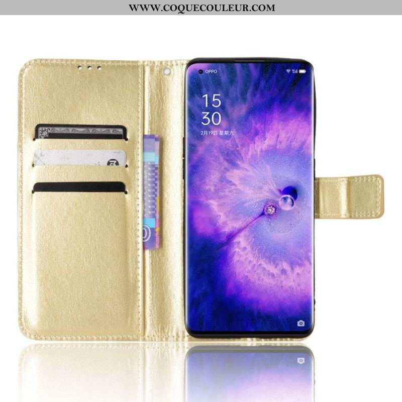 Housse Oppo Find X5 Simili Cuir Flashy