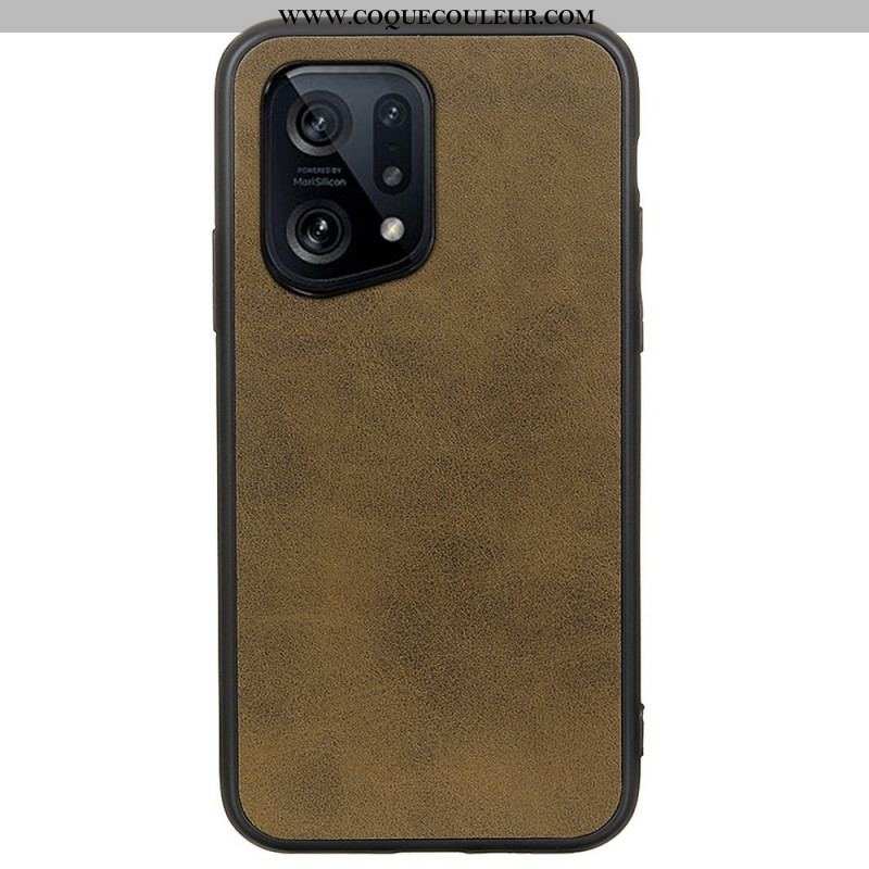 Coque Oppo Find X5 Simili Cuir Texturé