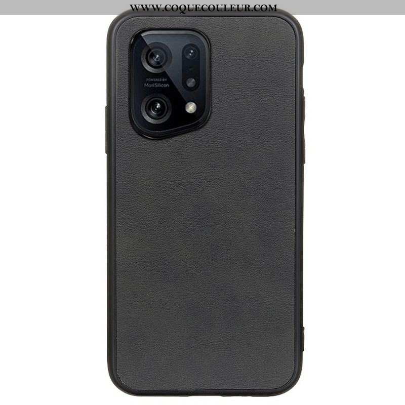 Coque Oppo Find X5 Simili Cuir Texturé