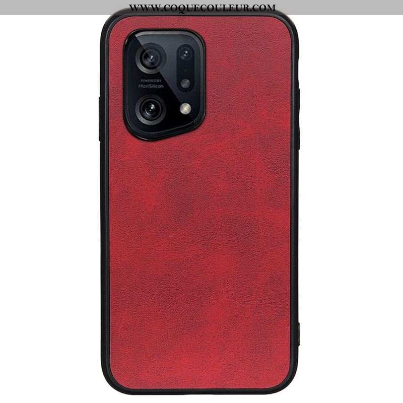 Coque Oppo Find X5 Simili Cuir Texturé