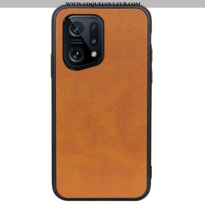 Coque Oppo Find X5 Simili Cuir Texturé