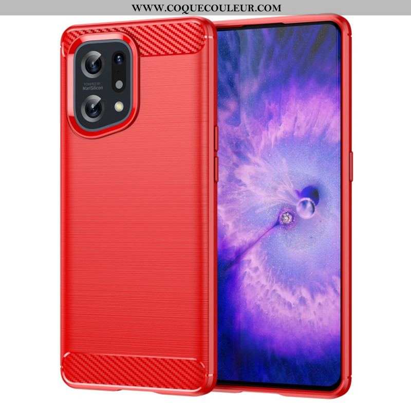 Coque Oppo Find X5 Fibre Carbone Brossée