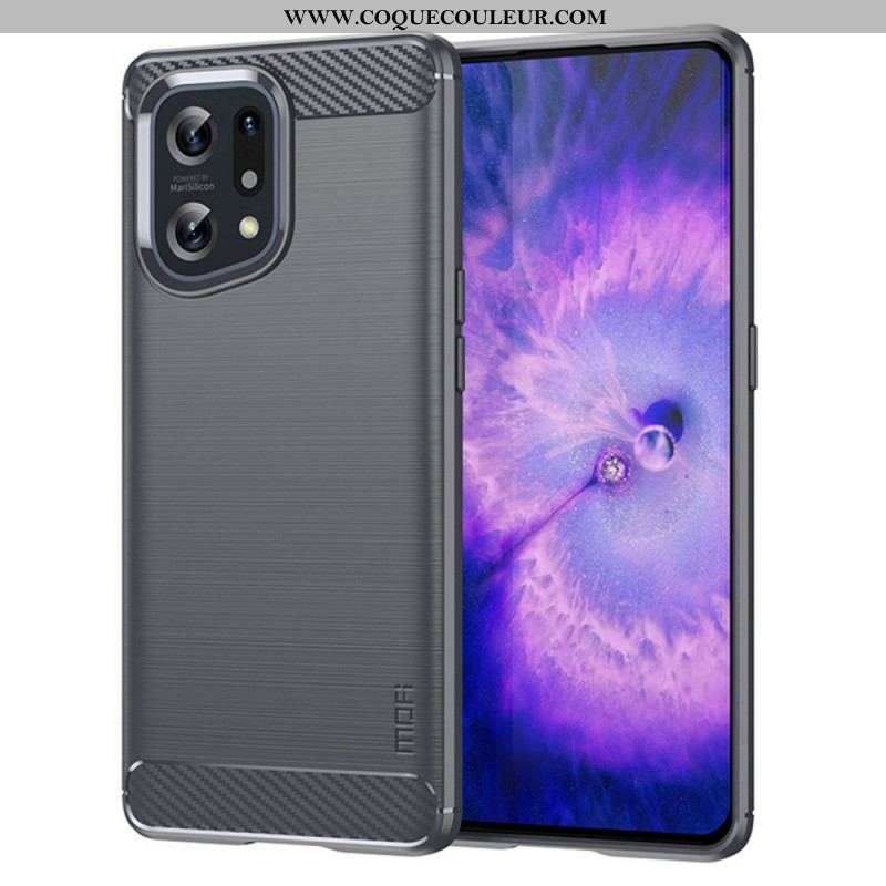 Coque Oppo Find X5 Fibre Carbone Brossée MOFI