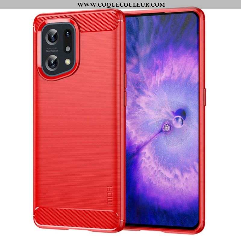 Coque Oppo Find X5 Fibre Carbone Brossée MOFI