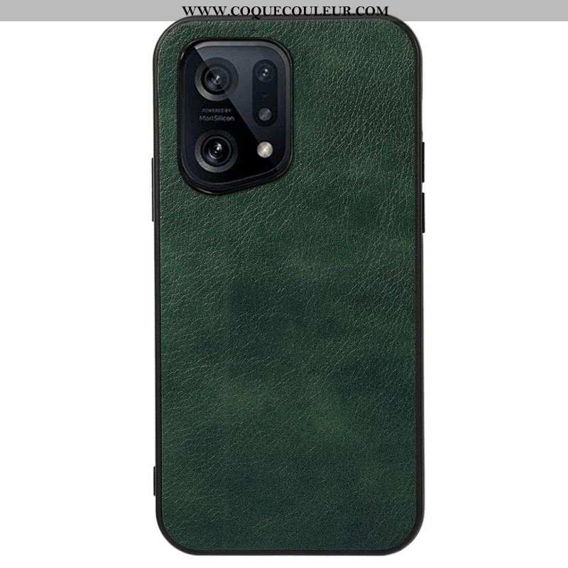 Coque Oppo Find X5 Style Cuir Litch