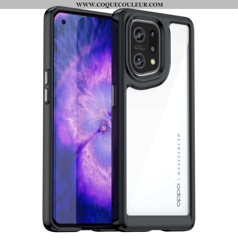 Coque Oppo Find X5 Hybride Rebords Colorés