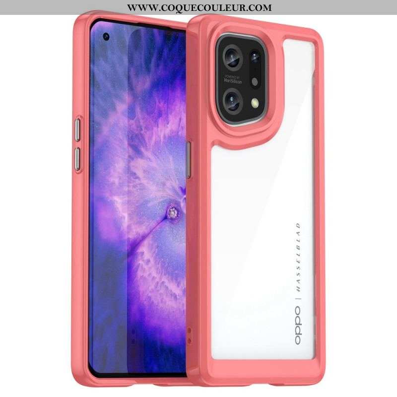 Coque Oppo Find X5 Hybride Rebords Colorés