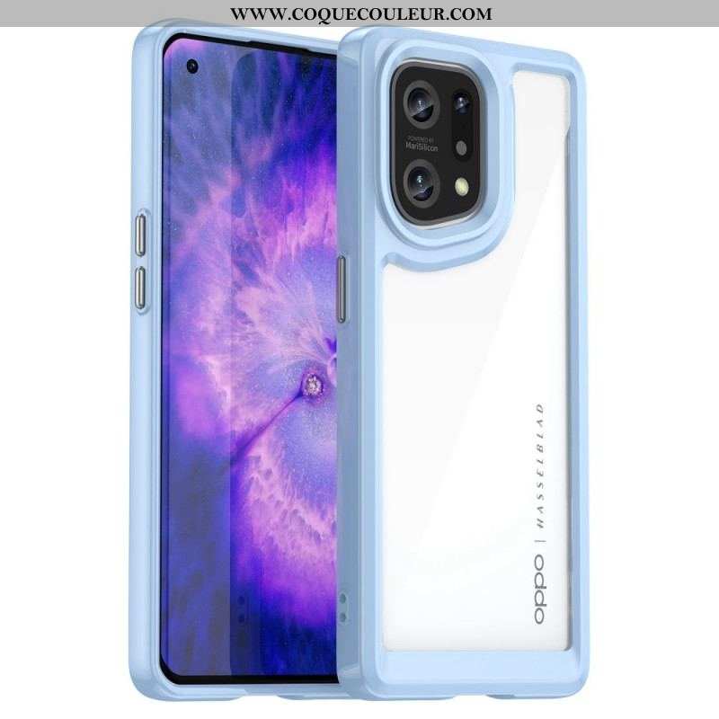 Coque Oppo Find X5 Hybride Rebords Colorés