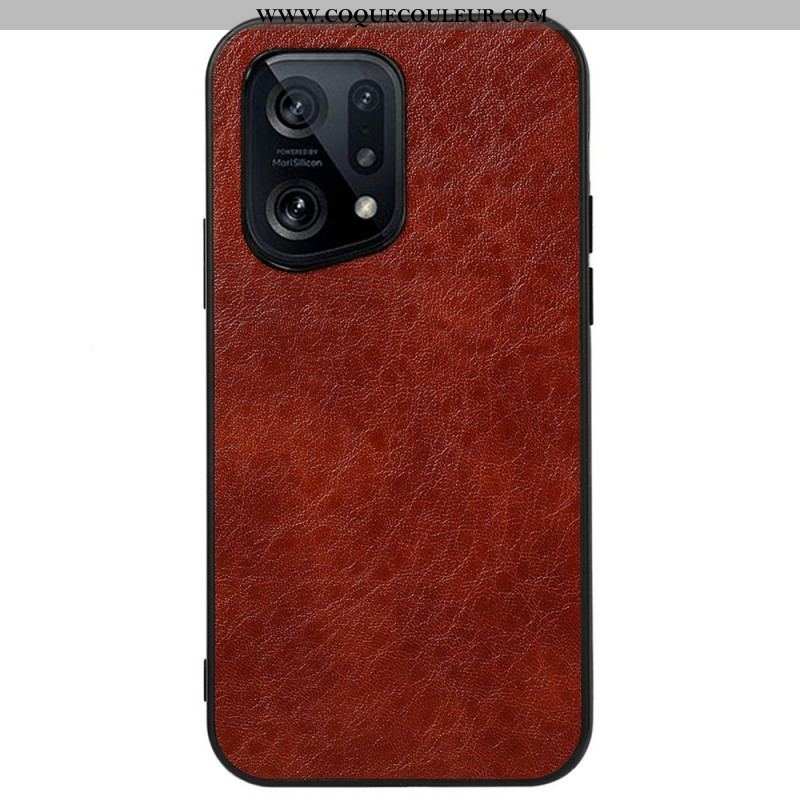 Coque Oppo Find X5 Effet Cuir