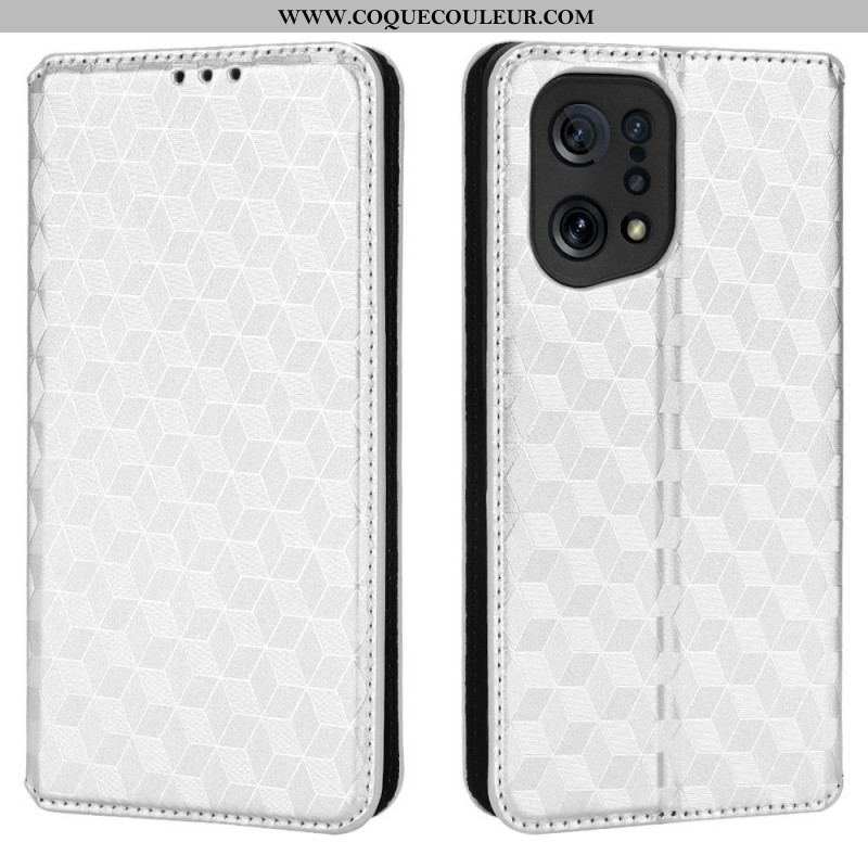 Flip Cover Oppo Find X5 Effet Cuir Diamant