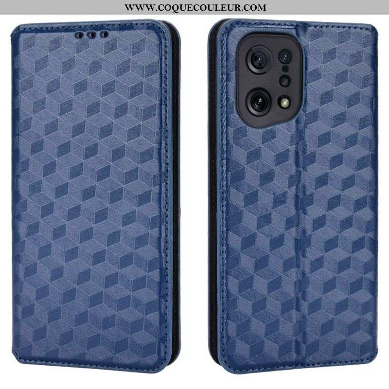 Flip Cover Oppo Find X5 Effet Cuir Diamant