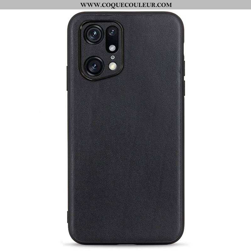 Coque Oppo Find X5 Pro Véritable Cuir