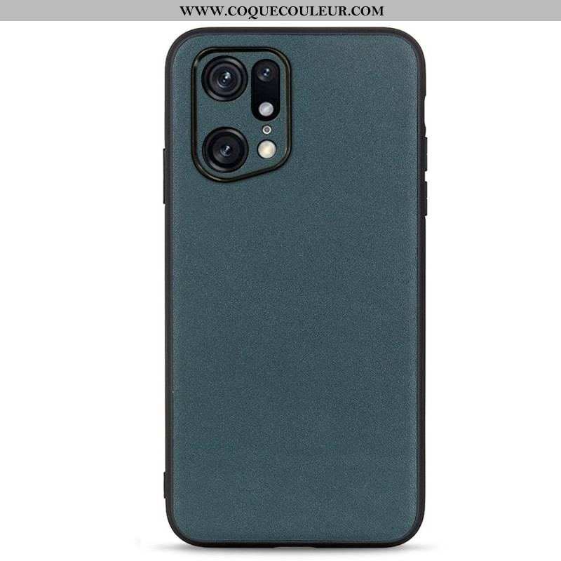 Coque Oppo Find X5 Pro Véritable Cuir