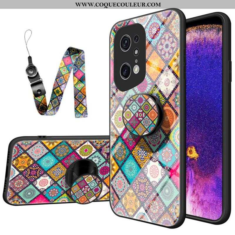 Coque Oppo Find X5 Pro Support Magnétique Patchwork